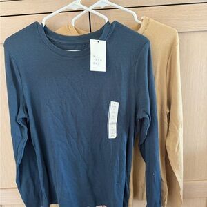 a new day Long Sleeve Tee in Navy and Tan